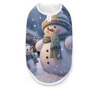 Winter Snowman Dog Shirt Quick Dry Breathable Pet T-Shirt Soft Stretchy Sleeveless Vest Dog Apparel M