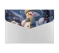 Winter Snowman Expanding File Folder 6 Pockets Accordion File Organizer Portable Letter A4 Size Folders with Snap Closure for Document Paper Receipt Office Supplies