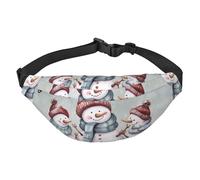 Winter Snowman Fanny Pack for Men Women Belt Bag Fashion Waist Bag Everywhere Crossbody Bag Wallet Hip Bum Bag with Adjustable Strap Waterproof Chest Bag for Travel Hiking Sports, Black, One Size