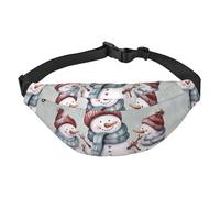 Winter Snowman Fanny Pack for Men Women Crossbody Waist Bag Everywhere Belt Bag Wallet Hip Bum Bag with Adjustable Strap Casual Chest Bag for Outdoor Hiking Cycling, Black, One Size