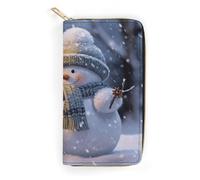 Winter Snowman Leather Wallet, Bifold Stylish Wallets, Credit Card Holder for Passport Covers, Purse Passport Bag for Men Women
