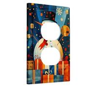 Winter Snowman Light Switch Cover Plates/Outlet Covers, Holiday Decor with Cheerful Snowman, Thermoplastic Wall Plates, Standard Size Single Duplex Outlet