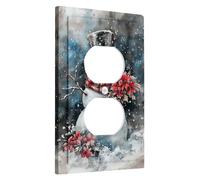 Winter Snowman Light Switch Cover Plates/Outlet Covers, Holiday Decor with Snowflakes, Thermoplastic Wall Plates, Standard Size Single Duplex Outlet