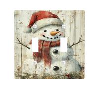 winter snowman light switch cover plates, rustic christmas decor for wall accents, thermoplastic wall plates, standard size double toggle