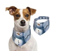 Winter Snowman Print Christmas Pet Scarf Wear Gift Accessory For Holiday Special Parties Occasions