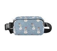 Winter Snowman Print Fanny Pack for Women Men, Crossbody Waist Packs with Adjustable Strap Belt Bag for Travel Workout Hiking