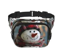 Winter Snowman Print Fanny Pack for Women Men Waist Bag with Adjustable Strap for Travel Hiking Cycling