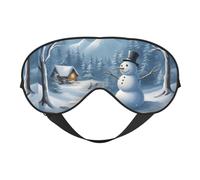 Winter Snowman Print Sleep Mask, Soft Breathable Eye Cover for Travel, Shift Work & Meditation