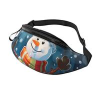 Winter Snowman Printed Fanny Pack for Men Women Crossbody Waist Bag Pack Bum Bag with Adjustable Strap for Hiking Running Travel Cycling