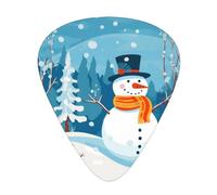 Winter Snowman Printed Guitar Picks 12-Piece Set - Comfortable, Versatile Plectrum for All Guitar Styles & Players