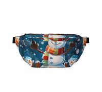 Winter Snowman Printed Waist Bag Adjustable Bum Bag Lightweight Travel Waist Fanny Pack Belt for Walking Cycling Hiking Travel