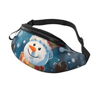 Winter Snowman Printed Waist Bag with Headphone Jack, Personalized Bumbags Fanny Packs Unisex Running Hiking Crossbody Bags for Men Women