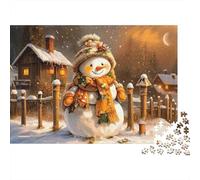 Winter Snowman Scene 100% Recycled Cardboard Snowman with Birds 1000Pc Jigsaw Puzzle Adults Fun Activity for Rainy Days 70x50cm/1000pcs