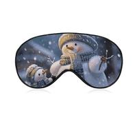 Winter Snowman Sleep Mask for Women Men, Soft Eye Mask with Adjustable Strap for Sleeping, Light Blocking Travel Blindfold for Nap Comfortable Eye Cover for Home Office
