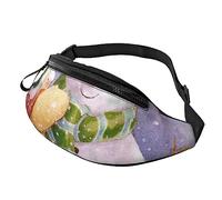 Winter Snowman Sport Waist Bag Travel Bumbags with Zipper and Earphone Hole, Running Fanny Pack Waist Pack with Adjustable Belt for Men Women
