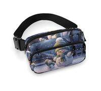 Winter Snowman Waist Bag Fashion Fanny Bag with Adjustable Strap for Outdoor Workout Cycling Unisex, white, 20x13cm, Waist Bag