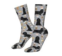 Winter Socks 40cm Cocker Spaniel Coffees Black Cocker Spaniel Dog Coffee Grey Golf Socks Colorful Work Socks Fancy Novelty Ladies Socks For Mens, Christmas, Hiking