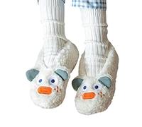 Winter Socks Padded Velvet Floor Socks Dult Household Shoe Socks Warm Carpet Shoe Socks Sock Guy (White, One Size)