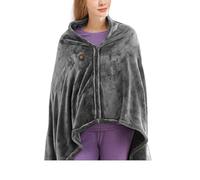 Winter Soft Cosy Heated Shawl Electric Blanket Mink Velvet Wearable USB Heating Multifunctional Timer Function Heated Shawl Home Office Knee Warmer(Style C)