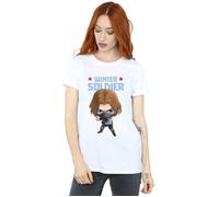 Winter Soldier Bucky Toon Cotton Boyfriend T-Shirt Marvel White XL