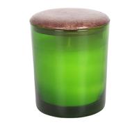Winter Solstice Candle - Pagan Holiday Decor - Green Glass Cranberry, Orange & Cinnamon Fragrance - Pentagram Design for Yuletide Home Decor