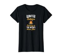 Winter Solstice Dancing in The Moon's Winter Glow Value Graphic T-Shirt, Women, Black, L