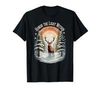 Winter Solstice, Honor The Light Within, Deer in a Forest T-Shirt