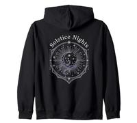 Winter Solstice Nights Celestial Magic Moon Stars Astronomy Zip Hoodie