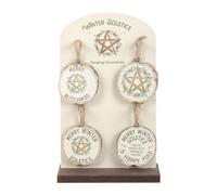 Winter Solstice & Pagan Holiday Decor Set - 16 Wood Slice Signs