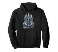 Winter Solstice, Sun Rebirth, Pagan Yule Wiccan Celebration Pullover Hoodie