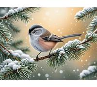 Winter Sparrows 300 Piece Jigsaw Puzzles for Adults, Colourful, Challenging & Brainteasing Adult puzzles 300 Pieces Snow, Fun jigsaws for The Whole Family 16x11 inch