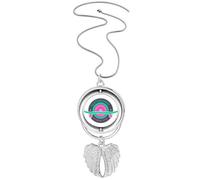 Winter Sport Skateboard and Extreme Team Pendant Angel Wings Rotating Necklace Jewelry