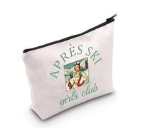 Winter Sports Lover Gift Vintage Ski Girls Weekend Skiing Zipper Pouch Makeup Bag (Apres Ski EU)