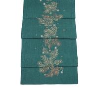 Winter Sprigs Embroidered Christmas Table Runner - Green/Multi - 14" x 75"
