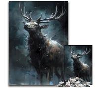 Winter Stag 1000 Piece Jigsaw Puzzle Puzzles for Adults Brain Teaser Adult Game Family Interactive Activity 1000 PCS(75x50cm)