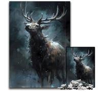 Winter Stag Jigsaw Puzzles for Adults 1000 Piece Paper Jigsaw BrainChallenging DIY Decorative Game Family Interactive Toy 1000 PCS(38x26cm)