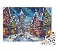 Winter Streets Jigsaw Puzzles Puzzles for Adults Kids. 1000 Piece Snow Great Gifts Challenge Toy Educational Games Home Decoration for Adults& Kids Age 14 Years Up 52x38cm/1000pcs