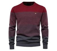 Winter Striped Sweater for Men Slim Fit Crewneck Jumper Sweater Jumper Men's Color Block Sweater Knit Men's Jumper Striped Knitted Crew Neck Long Sleeve Sweater Knit Pullover Sweatshirt Slim Sweater