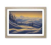 Winter Sunrise Mountains Vol.3 Framed Print | A3 Oak Framed Wall Art | Ready to Hang | Modern Landscape Picture | Living Room Bedroom Lounge Office