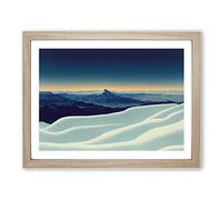 Winter Sunrise Over Mountains Framed Print | A2 Oak Framed Wall Art | Ready to Hang | Modern Landscape Picture | Living Room Bedroom Lounge Office