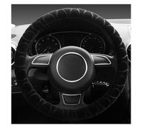 Winter Super Soft Plush Car Steering Wheel Cover Universal Warm Faux Fur Auto Handlebar On The Steering-Wheel 37/38cm Wheel Sleeve Protector(Black)