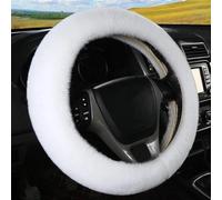 Winter Super Soft Plush Car Steering Wheel Cover Warm Faux Fur Auto Handlebar On The Braid For VW(exceptJetta)(White7)
