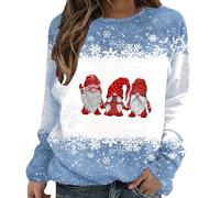 Winter Sweatshirt for Women Women's Christmas Snowman Snowflake Print Autumn/Winter Loose Relaxed Long Sleeve Round Neck Sweater Womens Christmas Jumper UK Ladies Fleece Pullover