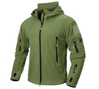 Winter Tactical Fleece Jacket Men Warm Polar Outdoor Hoodie Coat Multi-Pocket Casual Full Zip Sport Hiking Jacket XL Army Green