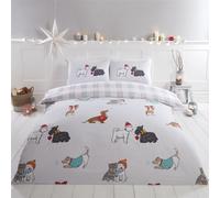 Rapport Home Duvet Cover Set Winter Tails – Festive Dog Print, Soft Polycotton, Double