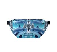 Winter the Dolphin Bum Bag for Men Women, Water-Resistant Fanny Pack with Adjustable Strap (80-150cm), Large Capacity Crossbody Waist Bag