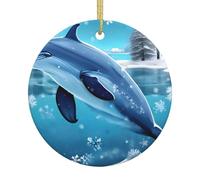 winter the dolphin Christmas Ornaments, Christmas Tree Ornaments, Gifts for Mom, Xmas Gifts, Unique Gift Idea, Perfect for Holiday Party, Tree, Window, Wall Decor