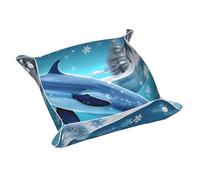 Winter The Dolphin Double-Sided Full Print, Leather Tray, Suitable for Placing Some Small itemsã€‚