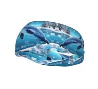 Winter The Dolphin Fashionable Sports Decorative Sweatband, Breathable, Soft and Sweat-Wicking, Made of 100% Polyester
