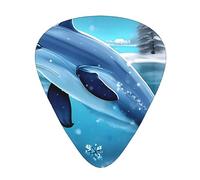 winter the dolphin Guitar picks 12 pieces, ABS material, smooth edges, comfortable feel, 3 optional thicknesses